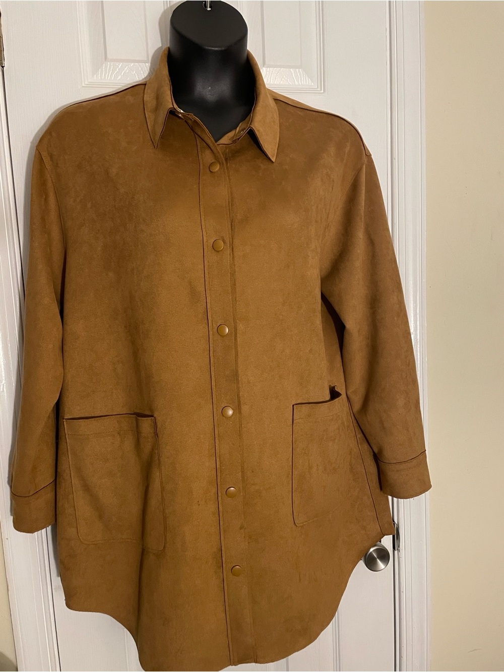 Midweight Ultrasuede Tobacco color SHACKET XL